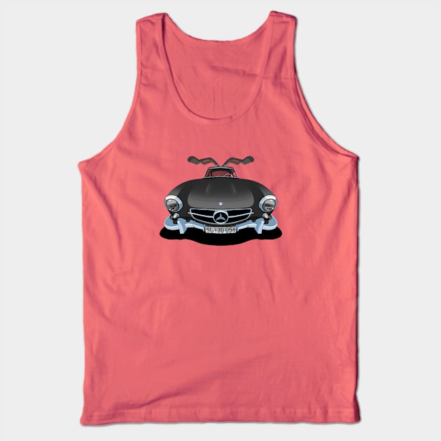 Mercedes Benz 300SL Gullwing in black Tank Top by candcretro